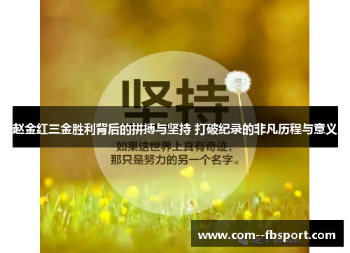 赵金红三金胜利背后的拼搏与坚持 打破纪录的非凡历程与意义
